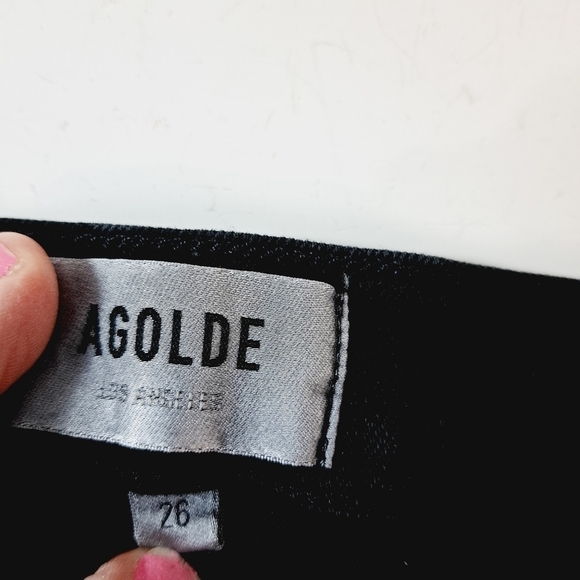 AGOLDE Black Stretch Mid Rise Raw Hem Skinny Jeans‎ - Picture 6 of 9
